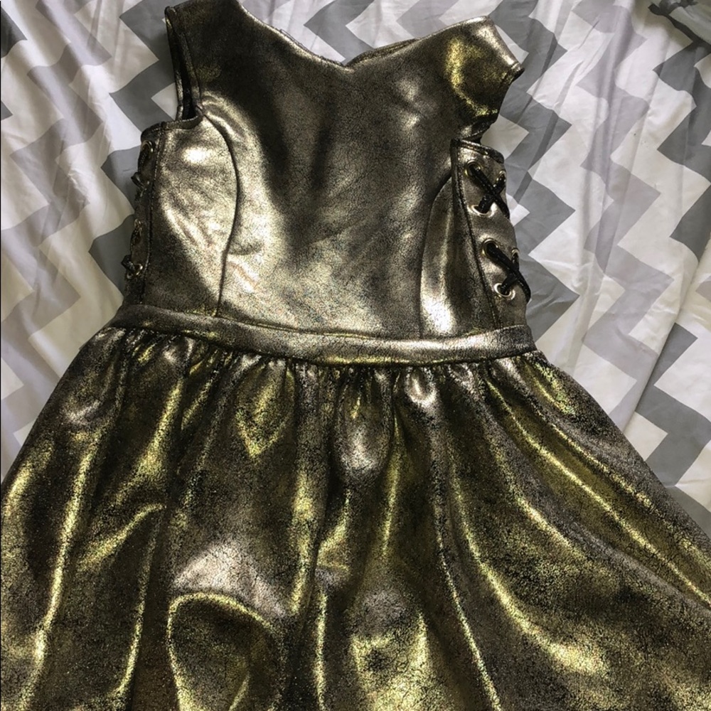 Gold and black Bebe girls dress